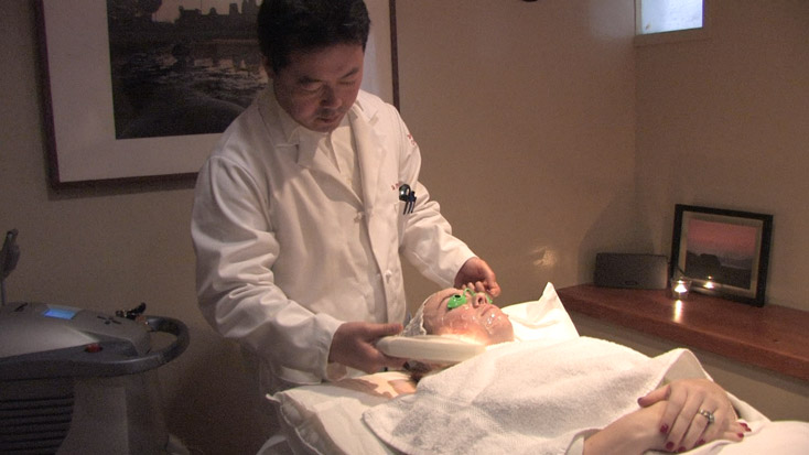 patient receiving a laser treatment
